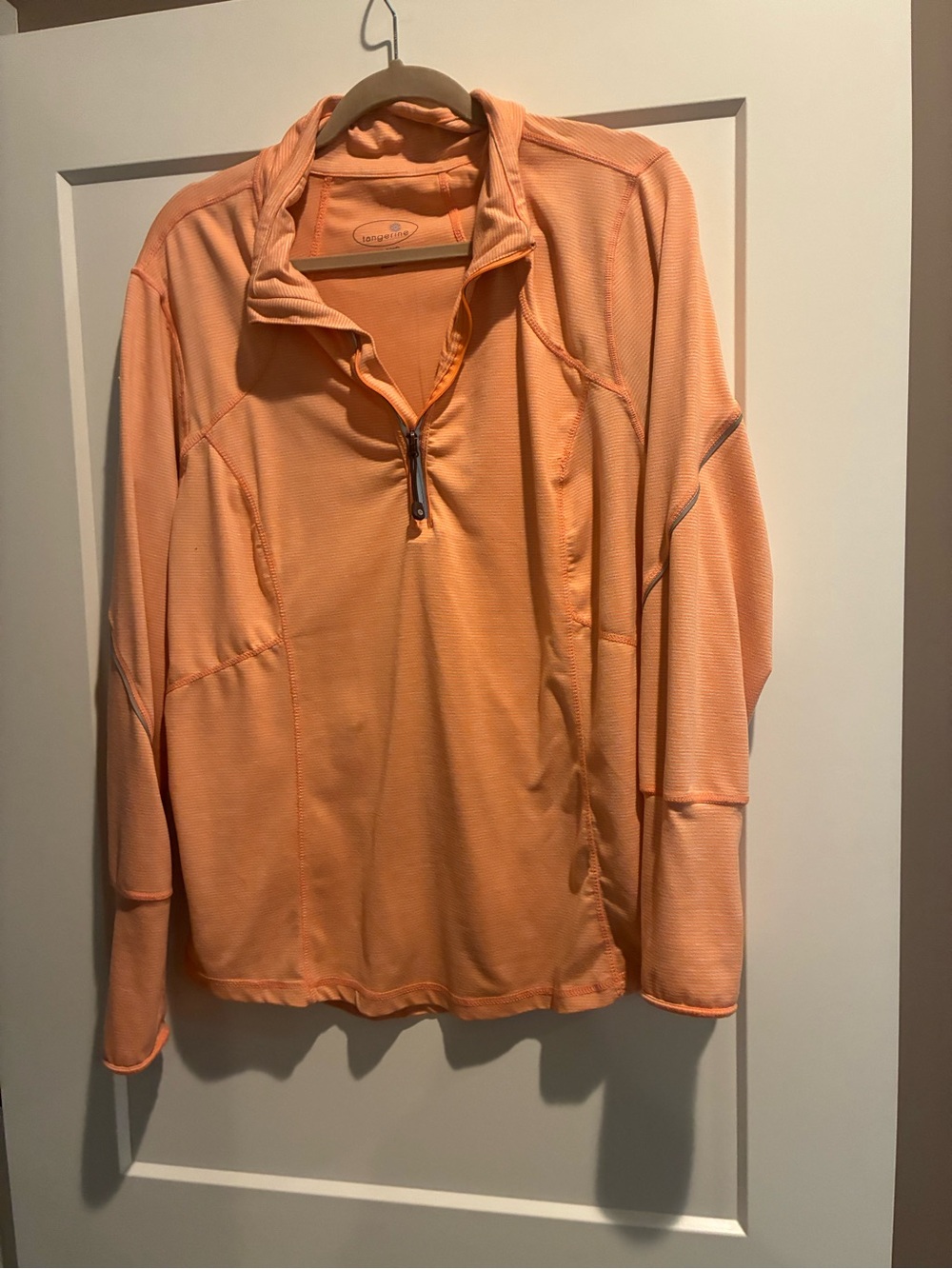 Tangerine Long Sleeve Quarter-Zip Top - Peach/Coral
